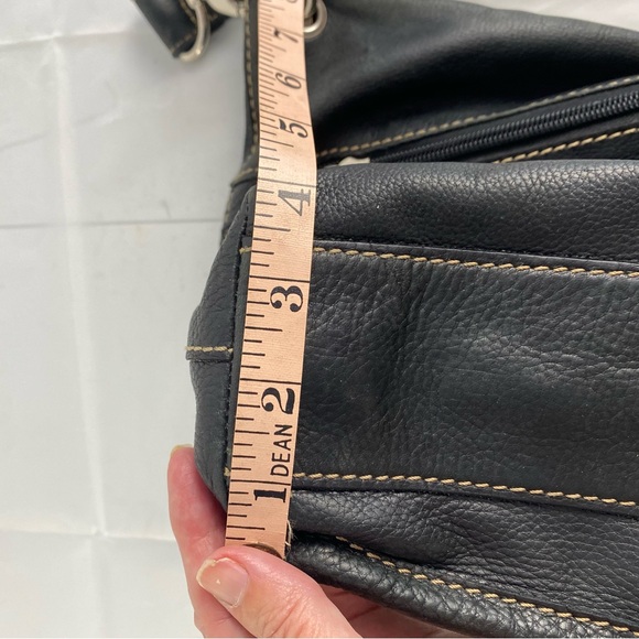 Large Fossil Sutter black leather crossbody/messenger with key - Picture 10 of 10